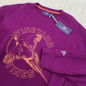 NEW Vineyard Vines Duck Sweatshirt Mens XL Purple Dark Plum Crewneck pullover K